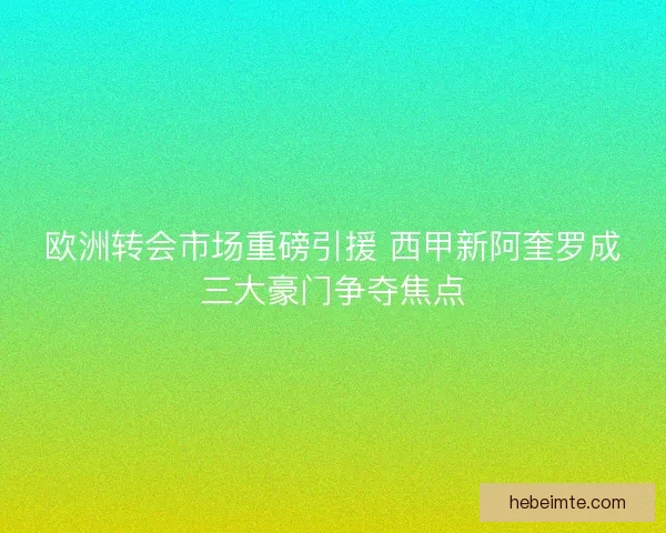 欧洲转会市场重磅引援 西甲新阿奎罗成三大豪门争夺焦点 欧洲转会市场重磅引援 西甲新阿奎罗成三大豪门争夺焦点